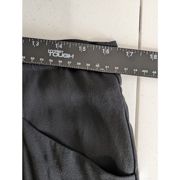 Eileen Fisher Georgette Crepe Skirt Women S* Black Silk Drawstring Drapey - Picture 8 of 11